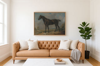 BLACK RIDING HORSE - Museum Quality Art