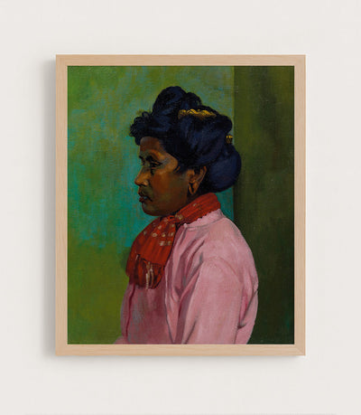 BLACK WOMAN WITH PINK BLOUSE - Museum Quality Art