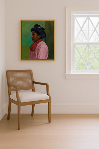 BLACK WOMAN WITH PINK BLOUSE - Museum Quality Art
