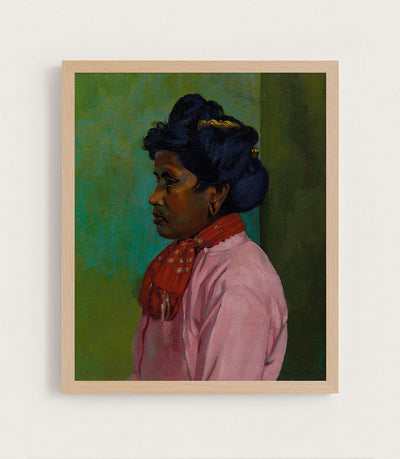 BLACK WOMAN WITH PINK BLOUSE - Museum Quality Art