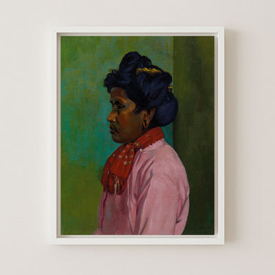 BLACK WOMAN WITH PINK BLOUSE - Museum Quality Art