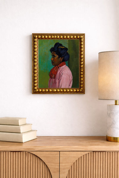 BLACK WOMAN WITH PINK BLOUSE - Museum Quality Art