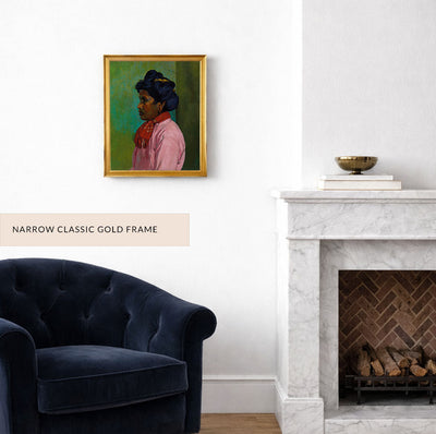 BLACK WOMAN WITH PINK BLOUSE - Museum Quality Art