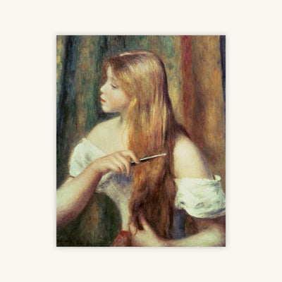 BLONDE GIRL COMBING HER HAIR — Primary Image