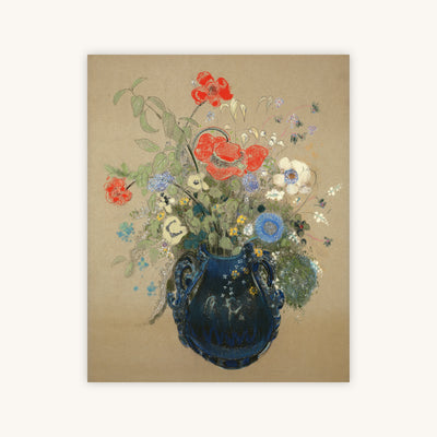 BLUE VASE OF FLOWERS — Primary Image