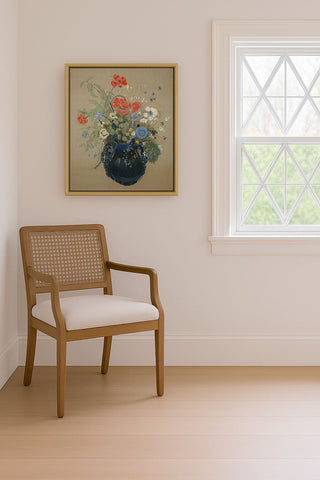 BLUE VASE OF FLOWERS - Museum Quality Art