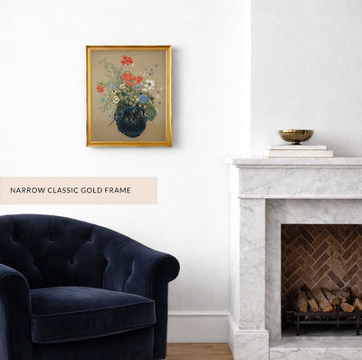 BLUE VASE OF FLOWERS - Museum Quality Art