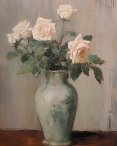 BLUSH ROSES IN A VASE