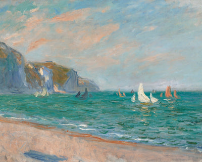 BOATS BELOW THE POURVILLE CLIFFS