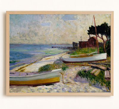 BOATS ON THE BEACH - Museum Quality Art