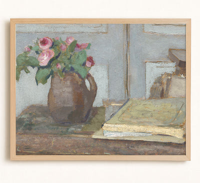 BOOKS AND FLOWERS - Museum Quality Art