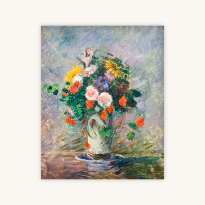 Bouquet of Chinese Asters, Nasturtiums, and Sunflowers in a Vase — Primary Image