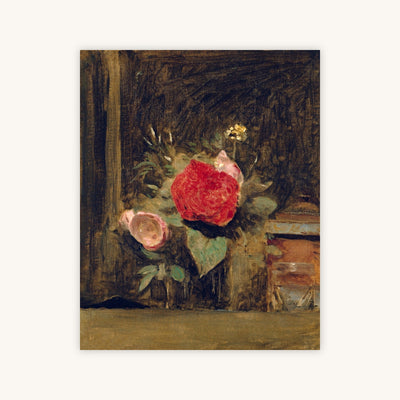 Bouquet of Flowers in a Glass Beside a Tobacco Pot — Primary Image