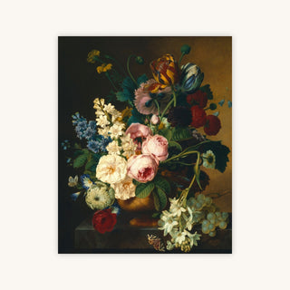 BOUQUET OF FLOWERS ON A MARBLE TABLE — Primary Image