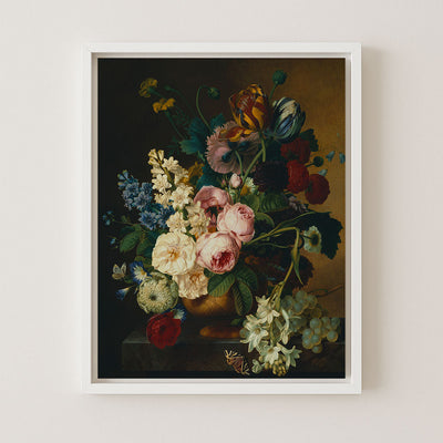 Bouquet of Flowers on a Marble Table