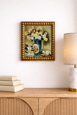 Bouquet of Roses in a Blue Vase