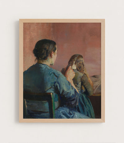 BRAIDING HER HAIR - Museum Quality Art