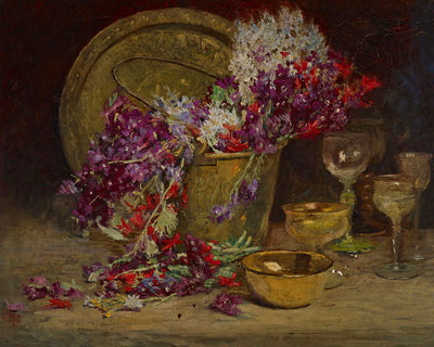 BRASS AND WILD FLOWERS - Museum Quality Art