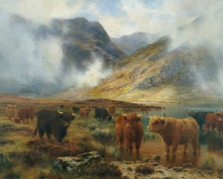 BY LOCH TREACHLAN, GLENCOE, MORNING MISTS