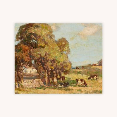 CATTLE GRAZING IN A PASTORAL LANDSCAPE — Primary Image