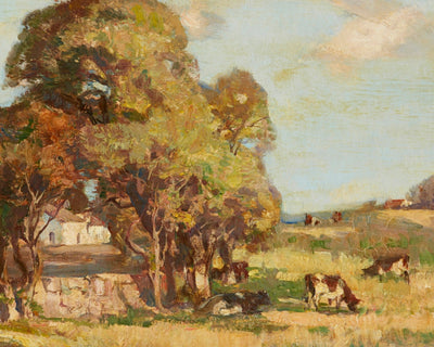 CATTLE GRAZING IN A PASTORAL LANDSCAPE