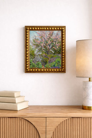 CHERRY BLOSSOM WITH TRELLIS FENCE - Museum Quality Art