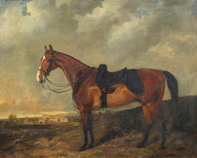 SHADRACH, A CHESTNUT HUNTER IN A LANDSCAPE