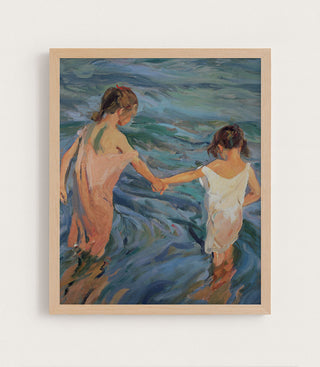 CHILDREN IN THE SEA - Museum Quality Art