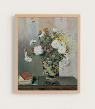 CHRYSANTHEMUMS IN A CHINESE VASE - Museum Quality Art