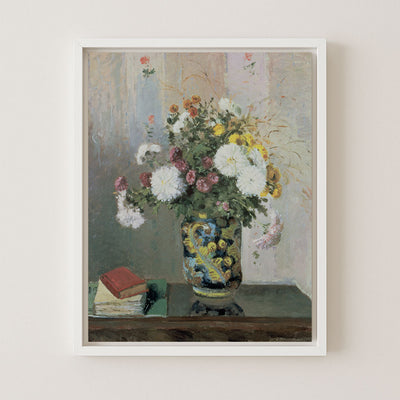 CHRYSANTHEMUMS IN A CHINESE VASE - Museum Quality Art