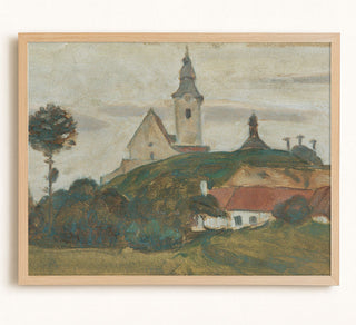 CHURCH AND VILLAGE - Museum Quality Art