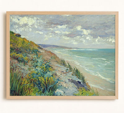 CLIFFS BY THE SEA AT TROUVILLE - Museum Quality Art