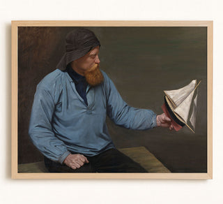 CONTEMPLATING HIS MODEL BOAT - Museum Quality Art