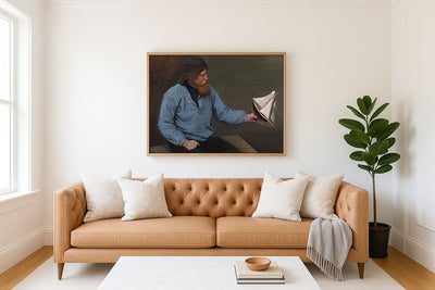 CONTEMPLATING HIS MODEL BOAT - Museum Quality Art