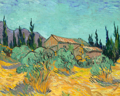 Cottages Among Olive and Cypress Trees