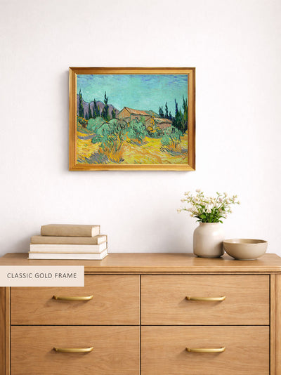 Cottages Among Olive and Cypress Trees