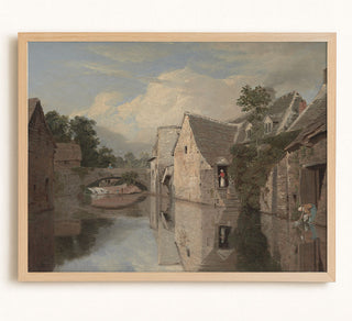 COTTAGES BY THE RIVER - Museum Quality Art