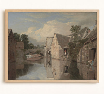 COTTAGES BY THE RIVER - Museum Quality Art