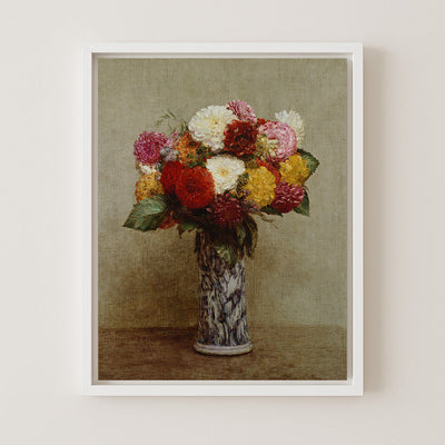 DAHLIAS IN A CHINESE VASE - Museum Quality Art