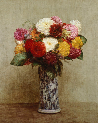 DAHLIAS IN A CHINESE VASE