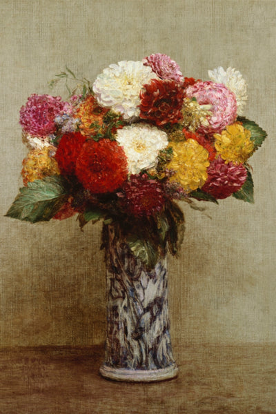 DAHLIAS IN A CHINESE VASE