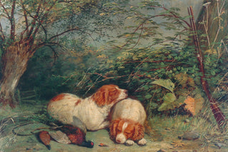 DOGS AND PHEASANT - Museum Quality Art