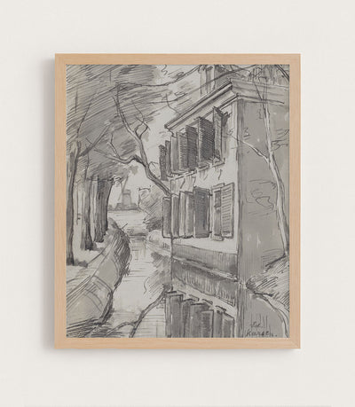 DUTCH HOUSE SKETCH - Museum Quality Art