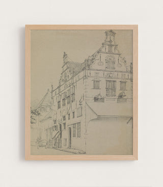 EUROPEAN HOUSE SKETCH - Museum Quality Art