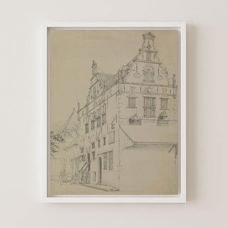 EUROPEAN HOUSE SKETCH - Museum Quality Art