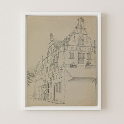 EUROPEAN HOUSE SKETCH - Museum Quality Art
