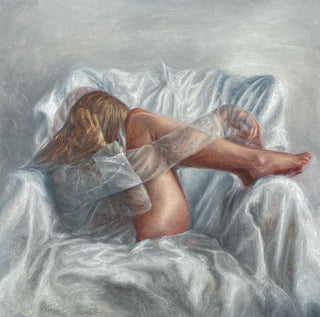 Faded Sheets — Oil on Panel, 12 × 12 in