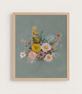 Fall Floral in Blue I