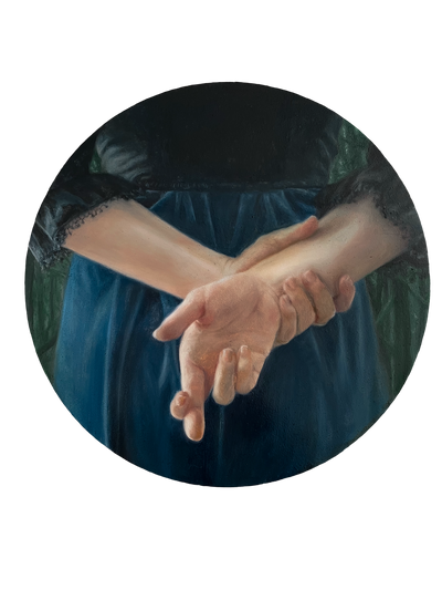 False Hope — Oil on Round Metal Panel, 12 × 12 in