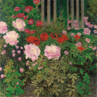 FLOWERS AND GARDEN FENCE - Museum Quality Art
